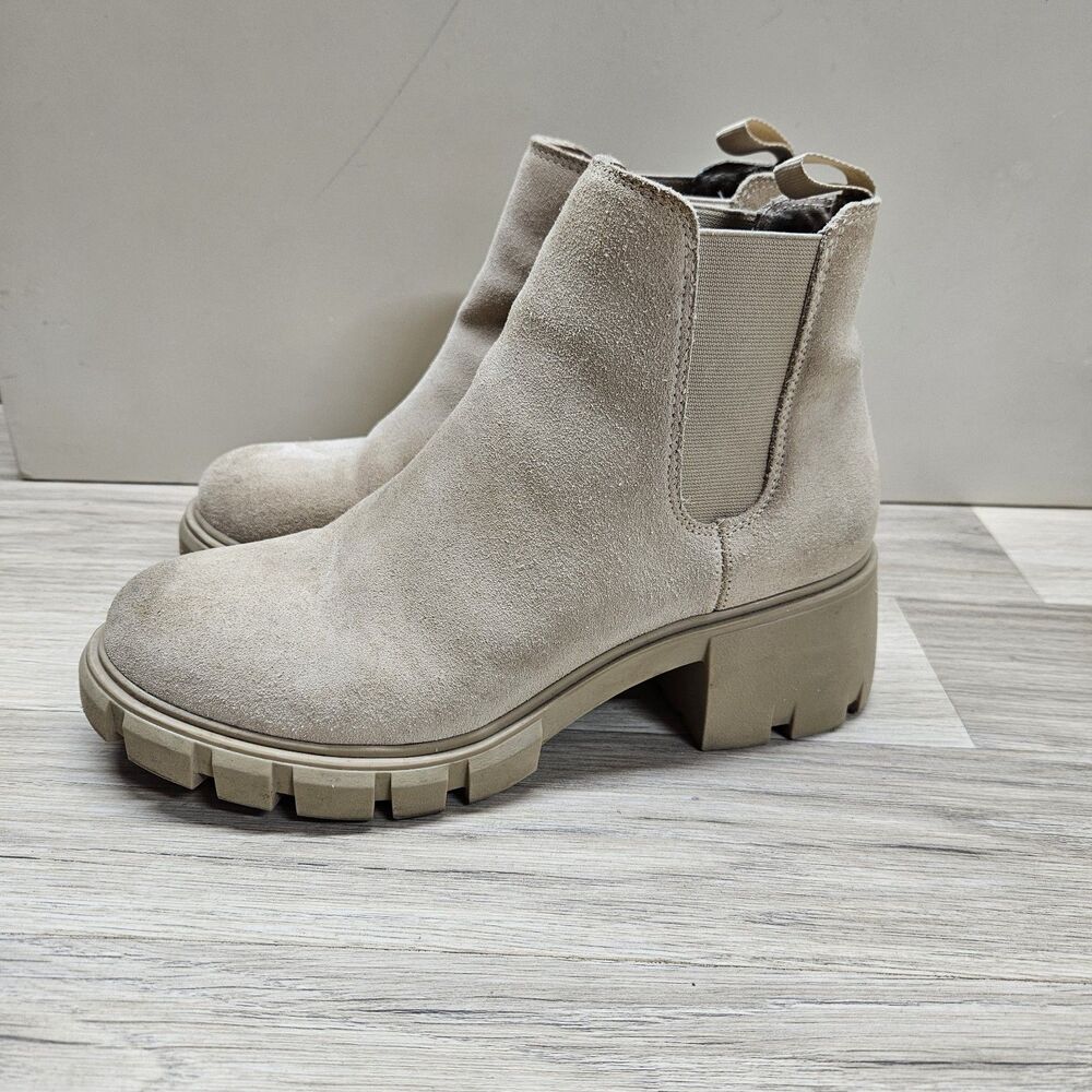 Steve Madden Howler Bootie Tan Size 6.5 Platform Boots Leather Neutral